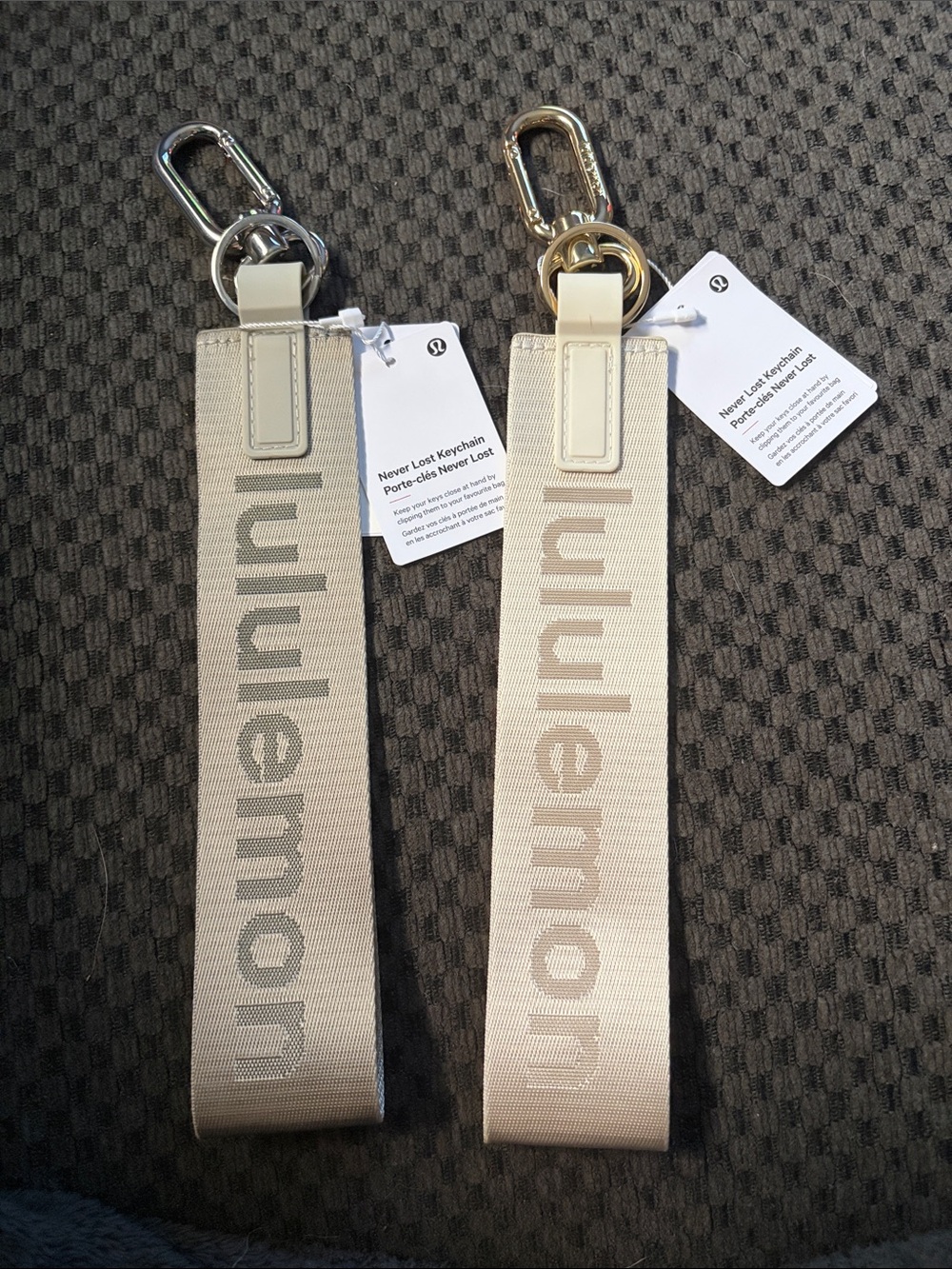 BRAND NEW lululemon athletica Beige Never Lost Keychain Strap